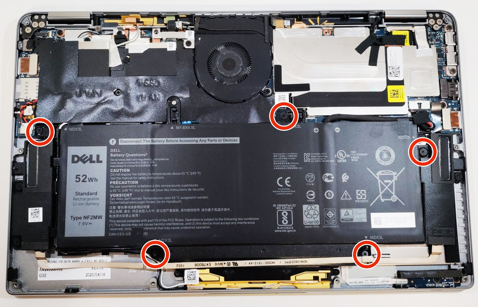 Internal Photo of Dell Latitude 7400 9410 2-in-1 DLM18G1 backlit US keyboard (Latitude 9410 2-in-1)